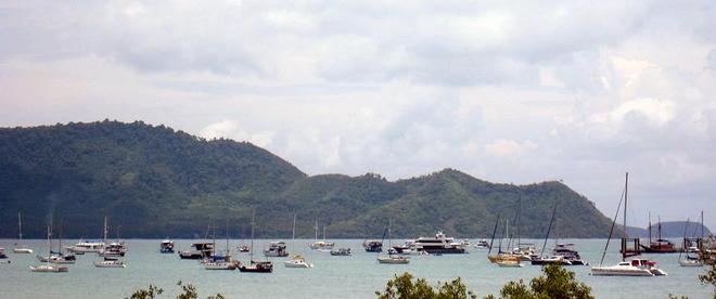 Chalong Bay - normally a peaceful haven for sailing boats ©  SW